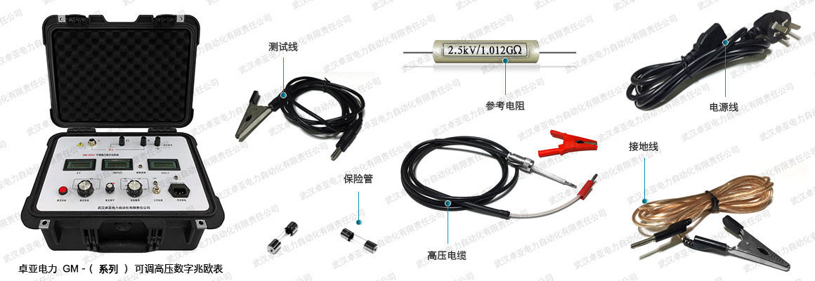 5kV可調(diào)高壓數(shù)字兆歐表附件配件圖